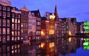 Amsterdam evleri - gece | Troya Tur